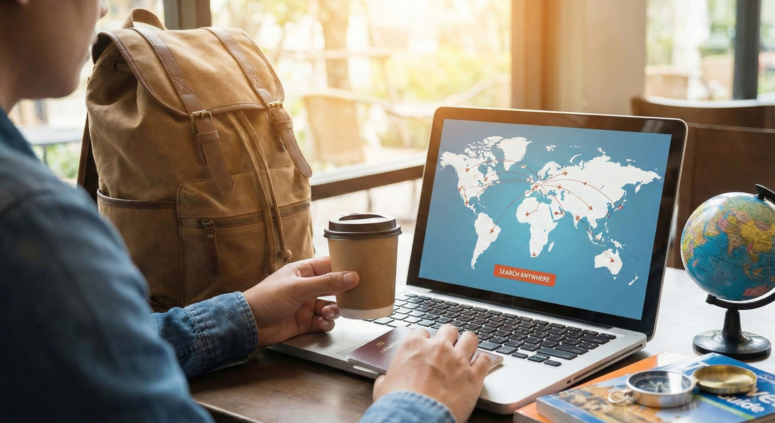 Find flights to anywhere using flight search engine map showing worldwide destinations and cheap airfare options